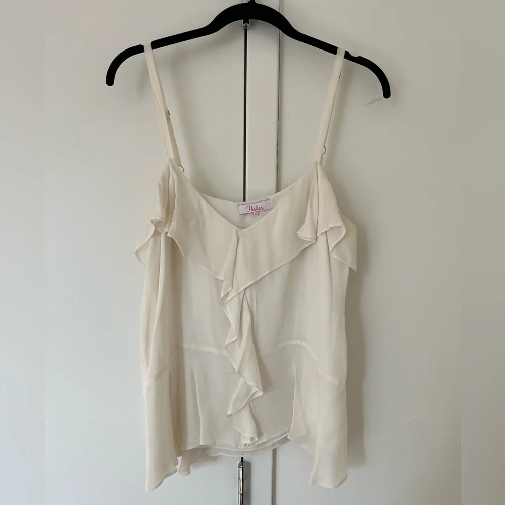 Parker Ruffle Silk Cami - Picture 1 of 5